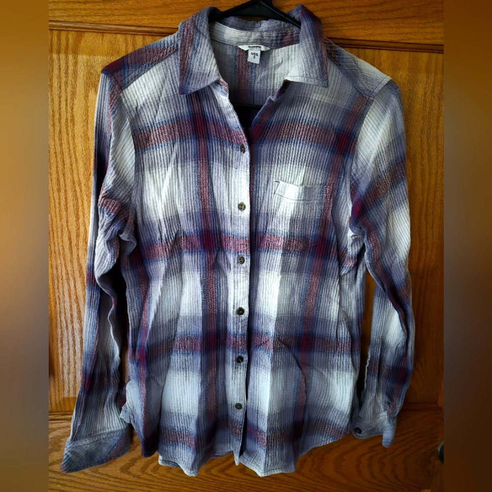 Sonoma Plaid Button-Front Size Small Shirt